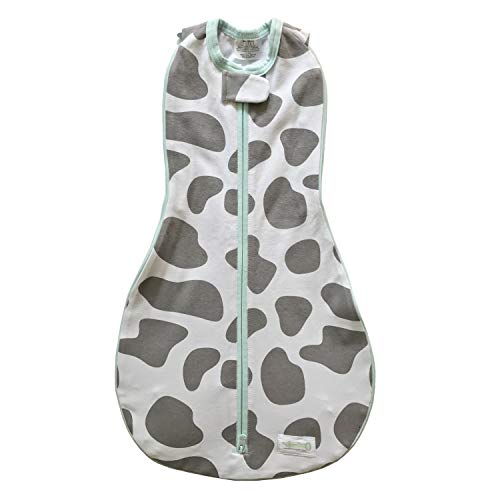 Image of Woombie Grow with Me Baby Swaddle, Convertible Swaddle Fits Babies 0-9 Months, Expands to Wearable Blanket for Babies Up to 18 Months, Moo Gray