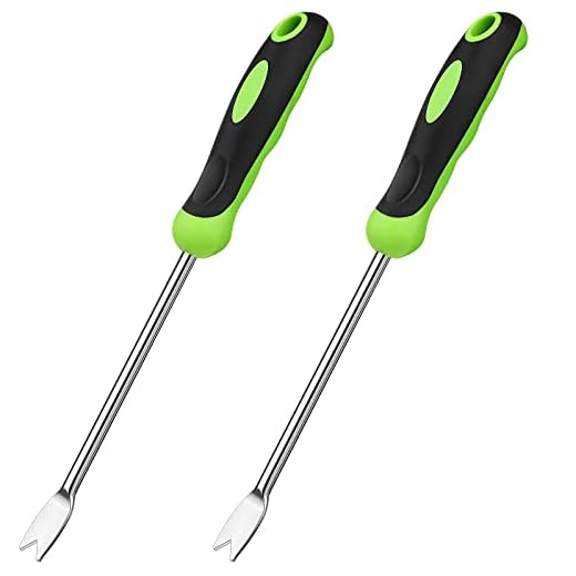 2 Pieces Hand Weeder Tool Garden Weeding Tool Gardening Weeder Tool with Ergonomic Handle, Stainless Steel Garden Lawn Farmland Transplant Gardening Plant Tool