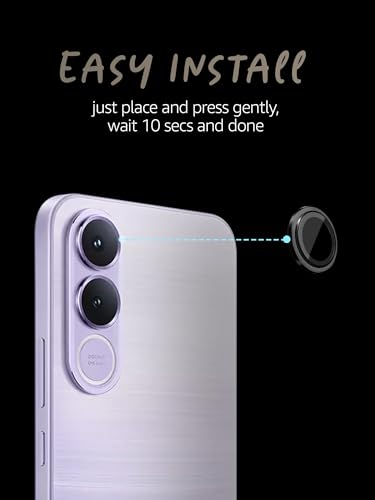 Image of Lensarmor Compatible with Vivo V70 FE Camera Lens Protector, Black, Premium Lens Guard, 9H Tempered Glass, Case Friendly, Precise Fit