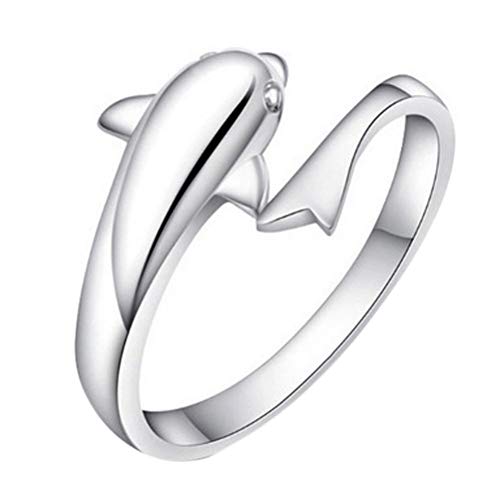 Preisvergleich Produktbild WZYMNJZ Romantische Delphin Bucht Liebhaber Ringöffnung Einstellbare Mode Ring Drop Shipping