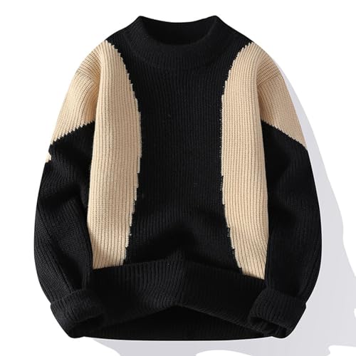 Men's Oversized Sweater Long Sleeve Crewneck Y2K Graphic Color Block Jumper Top Casual Rib Knitted Pullover Sweaters2