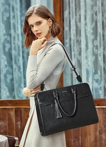 Image of Shrrie 15.6 inches Laptop Bag for Women,Water-Resistant Work Bag Laptop Tote Bag,Briefcase with Satchel Purse