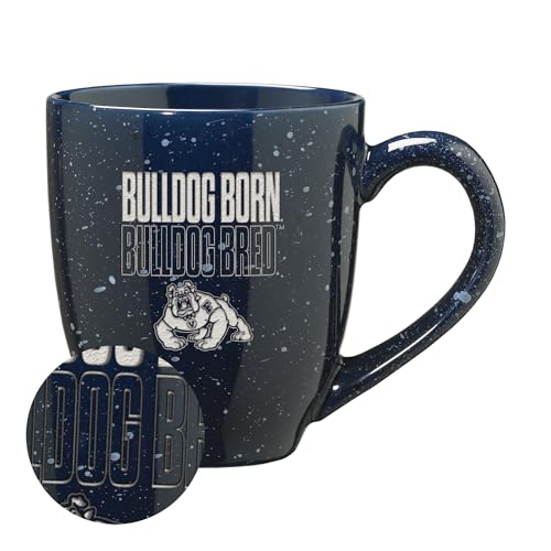 Rico Industries NCAA Fresno State Bulldogs "Bulldog Born. Bulldog Bred." 16 oz Team Color Laser Engraved Speckled Ceramic Coffee Mug