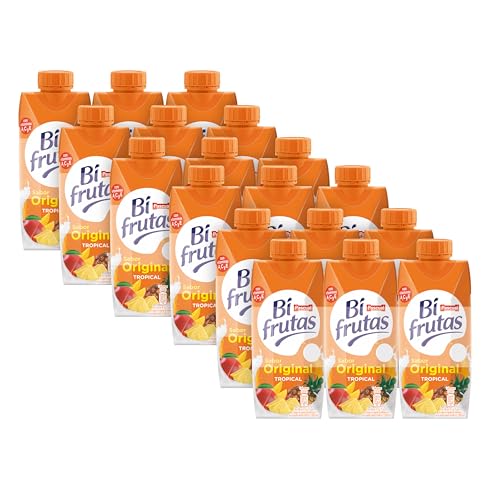 Bifrutas - Bebida Refrescante Sabor Original Tropical - Pack 18 x 330ml | Bebida Natural de Frutas, Refrescante y Energizante.