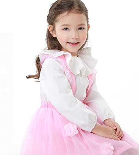 Ozkiz 'Heidi' Cotton Ruffle Neck Long Sleeve Blouse for Girls Toddler Little Kids_White, US Size 5T2