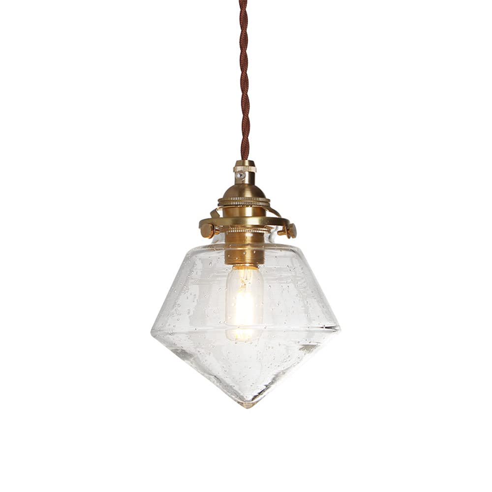 Lámpara colgante de cristal de burbuja dorada con altura ajustable
