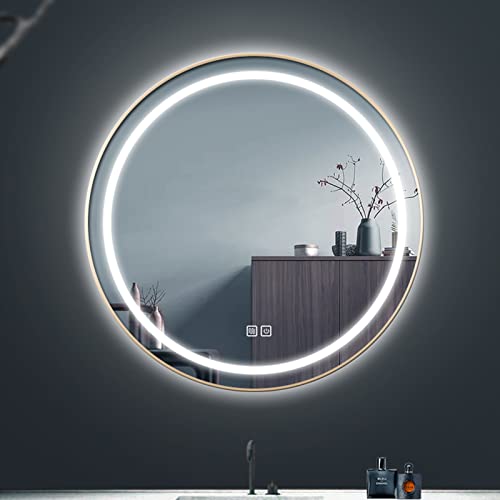 Miroir LED pour salle de bain rond avec antibuée pour un maquillage parfait