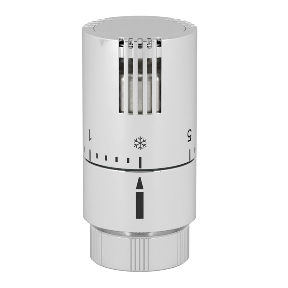 Schläfer 37040200 | Valvola Design Termostatica Cromo per Termosifoni, Testina di Comando per Radiatore Sensibile a liquido, Manopola con Regolazione intervallo Temperatura, Attacco M30x1,5