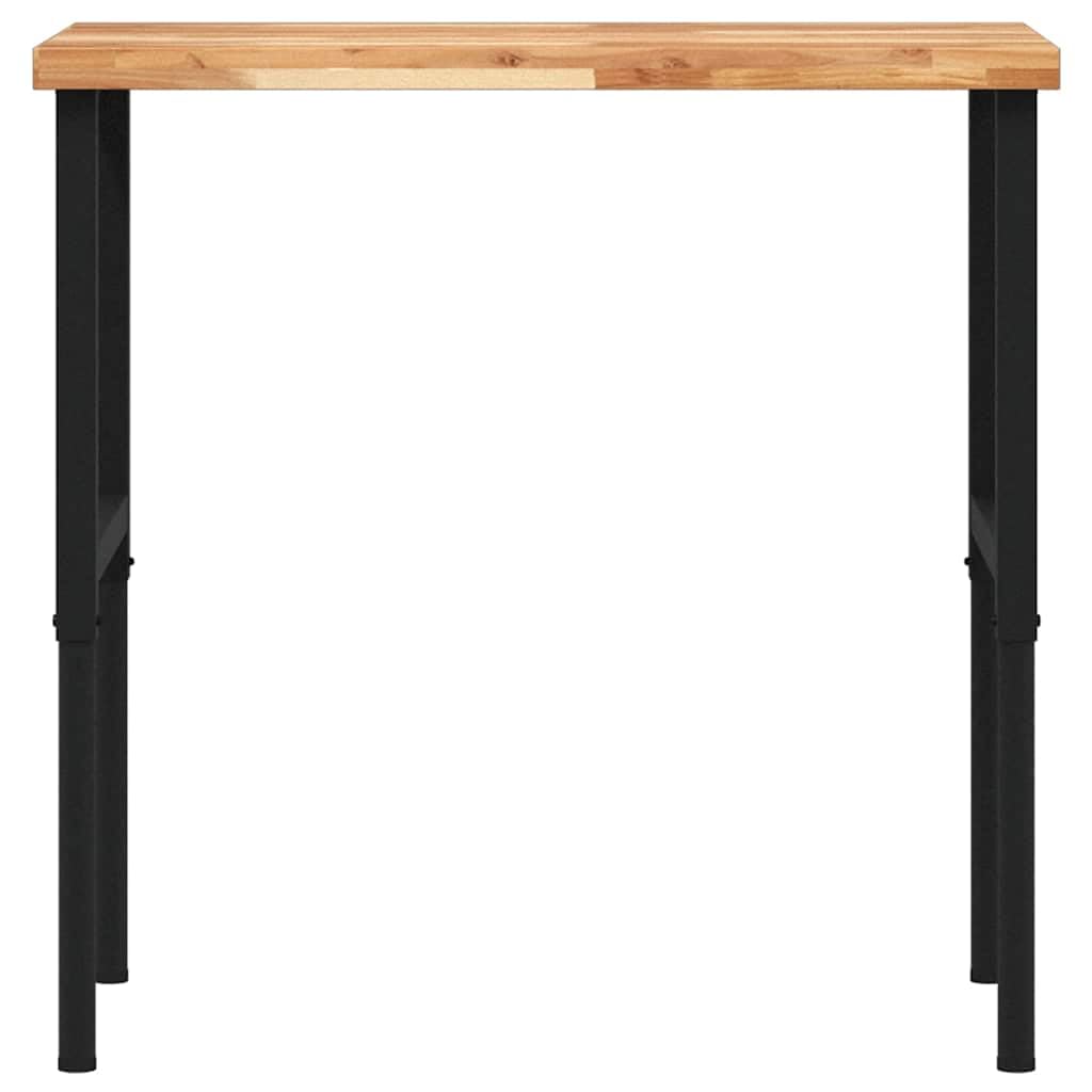 vidaXL Banco Lavoro 100x60x(73-99,5) cm Legno di Acacia Rettangolare, tavolo da lavoro, postazione da lavoro, banco da lavoro in metallo
