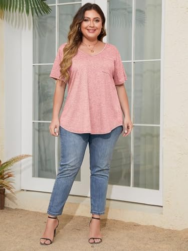 Image of BELAROI Women Plus Size Tops V-Neck Tunics Shirts