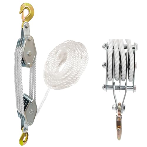 Maximum Load Capacity 2000kg Lifting Pulley Systems, 20m Rope...