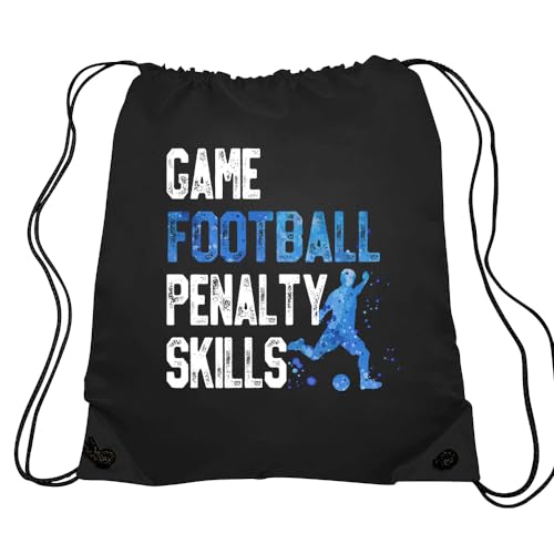 Haizct Mochilas de futebol com cordão de penalidade de futebol, bolsa de futebol unissex com cordão para academia, compras, esportes, presentes de futebol para homens e mulheres, amantes de futebol,