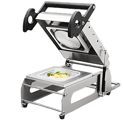 Máquina de sellado térmico para preparación de comidas, sellador de alimentos de prensa manual para cajas de comida para llevar, sellador de bandejas para uso comercial