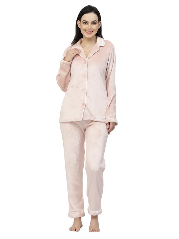 klotthe Women LightPink Solid Woolen Night Suit-picture-34