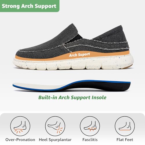 Kelway Mens Slip On Shoes, Arch Support Loafers Orthopedic Casual Boat Shoes/Recycled Outsole/Non-Slip/Breathable/Wide Toe Box2