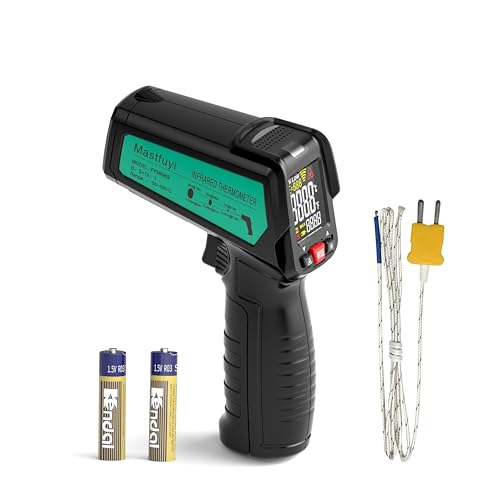 Infrarot-Thermometer, K-Typ Thermoelement Laser-Temperatur-Pistole Einstellbare Emissivität Max Maßnahme, berührungslose Oberfläche Outdoor-Wärmepistole, Digital IR Temp Gun für Lebensmittel, Kochen, Infrarot-Thermometer, K-Typ Thermoelement Laser-Temperatur-Pistole Einstellbare Emissivität Max Maßnahme, berührungslose Oberfläche Outdoor-Wärmepistole, Digital IR Temp Gun für Lebensmittel, Kochen,