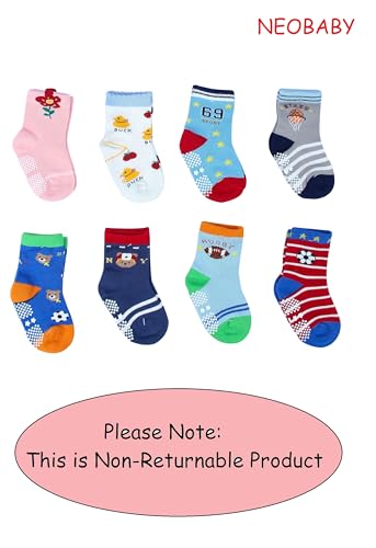 Image of NEOBABY Cotton Anti Slip Grip Socks and Multicolor Slip-On Shoes Combo for 6 Months to 3 Years Kids Boys and Girls (2 Pairs Socks & 1 pair Shoes of Assorted /Random Designs)