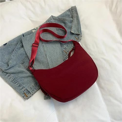 Solid Color Trendy Shoulder Bag, Personalized Multifunctional Canvas Bag, Daily Minimalist Dumpling Baga2