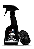 CAR SAAZ Tyre Polish for Instant Shine | Tyre Shine Restorer | Prevents Fading and Cracking of Tyres | Non-Greasy Long Lasting Deep Gloss | Tyre Dresser Spray Polish - 380ml (Pack of 1)