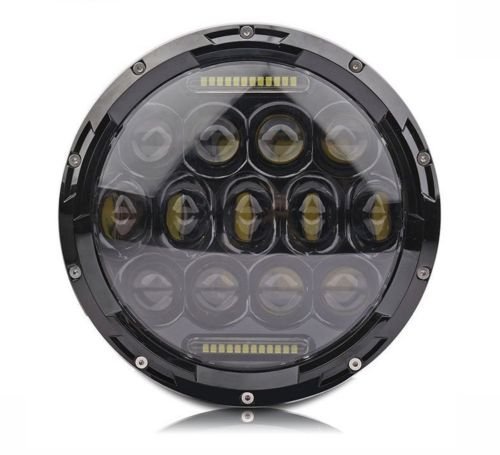 Acube Mart Round Ring 13 LED Headlight with Turn Signal Lights for Royal Enfield Bike for Jeep Wrangler (7 Inch )