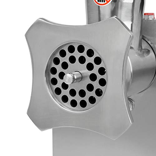vertes Fleischwolf Fleischmaschine Faschiermaschine Elektrisch, Edelstahl (1100W, 220 kg/h, Größe 12, Professionell für… – Bild 3