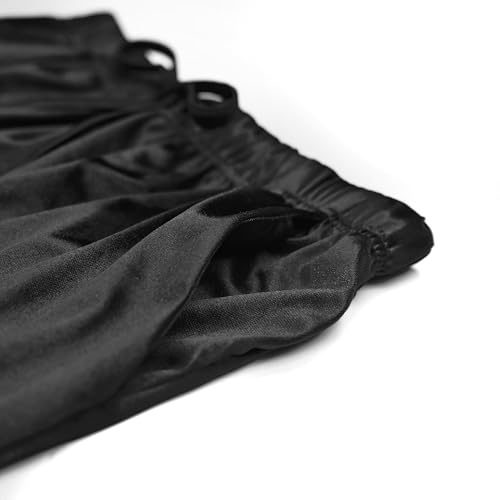 Women's High-Waisted Wide Leg Trousers, Silk Blend Casual Long Satin Pants, Loose Comfort Fit Straight Leg Design4