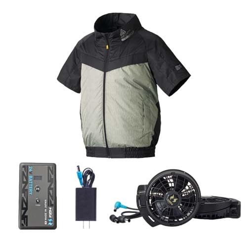 [�A�^�b�N�x�[�X] �󒲃E�F�A �`�^�������W���P�b�g��24V�o�b�e���[�ƂȂȂ߃t�@���Z�b�g 6645+RD9691NJ+RD9610PH S�`5L �T���G�X �󒲕��_��(�T�[�W�I���[�u M)