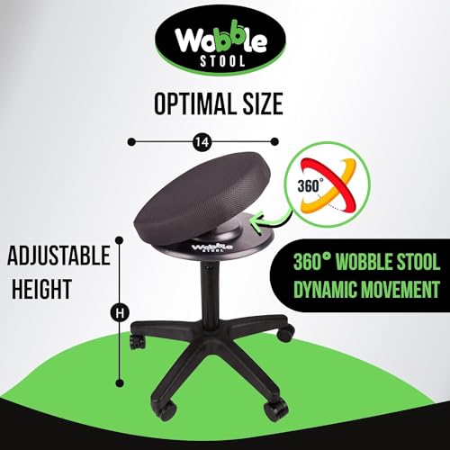 Image of The Wobble Stool- Self Balancing Stool with 360 Degree Rotation, Promotes Healthy Posture to Relieve Back and Neck Pain, Lightweight Portable Seat Cushion (Large) - Weight Limit - 220LBS