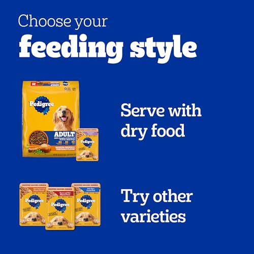 Pedigree 10160289 Chopped Ground Dinner Adult Soft Wet Dog Food With Hearty Chicken, 3.5 Oz Pouches thumb #7