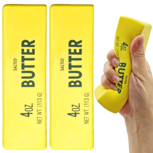 2 Stück Butterstick-Quetschspielzeuge Squishy Butter Langsam Aufsteigendes Butter Form Sensorik Spielzeug für Stressabbau Squishy Cube Ideale Wahl als Gastgeschenk für Geburtstagsfeiern