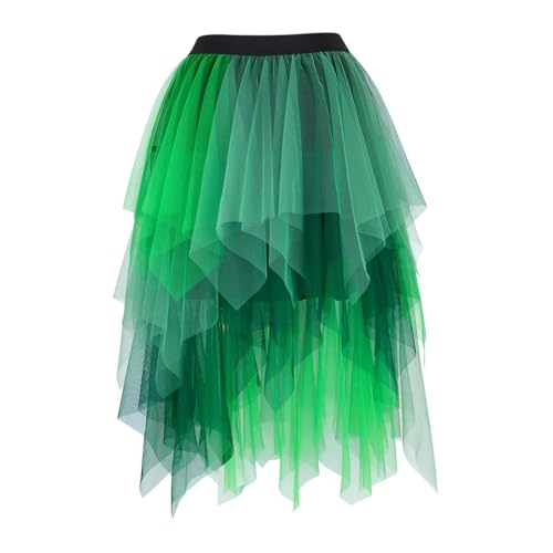 frawirshau Tulle Skirts for Women Renaissance Midi Skirt Asymmetrical High Low Fairy Skirt3