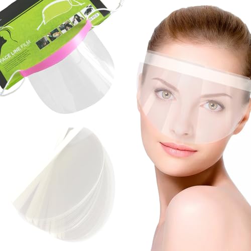 Artomnivera 50Pcs Clear Face Visors, Eye Shield After Cataract Surgery, Plastic Transparent Shower Face Eye Protector Shields Visors for Microblading, Permanent Makeup, Eyelash Extensions