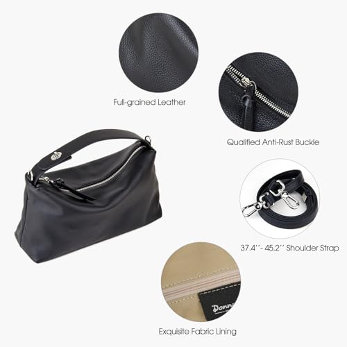Premium Full-Grained Leather Crossbody Bags for Women, Slouchy Shoulder Bag with Adjustable Strap and Tote Handbag4