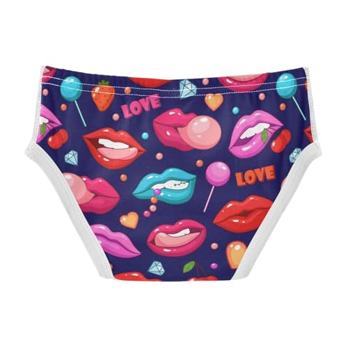 Wusikd Lips Boys' Underwear Cotton Blue Boys Briefs Soft Toddler Underwear 2T2