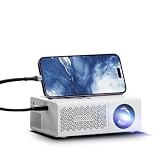Proyector de vídeo portátil, proyector de cine en casa, mini proyector para exteriores, resolución nativa de 720p, compatible con pantallas móviles, compatible con iOS, TV Stick/USB/Laptop y otros
