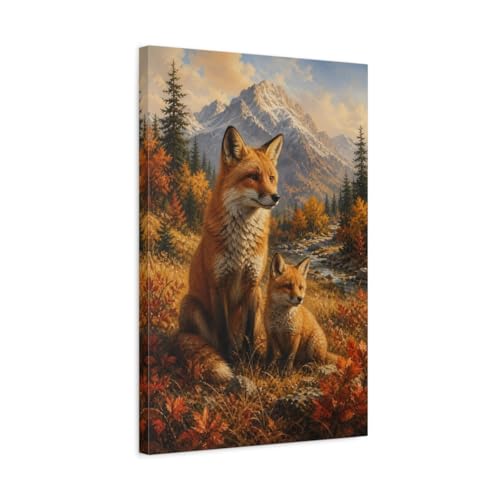 Toile canvas illustration paysage livre d'aventure rouge 40x60 cm de qualité galerie