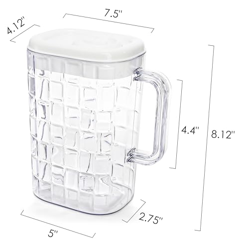 Kingrol 3-Pack Half Gallon Plastic Pitchers with Lids, 2 Quart Fridge Juice Pitcher for Water, Lemonade, and Iced Tea, BPA-Free, Shatter-Resistant, Easy-Pour Spout