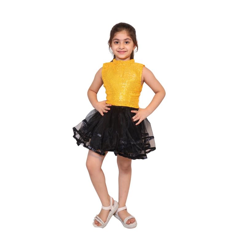 Image of Kaku Fancy Dresses Western Dance Top for Kids Halter Neck Top For Annual Function (ONLY TOP) - Skirt not included