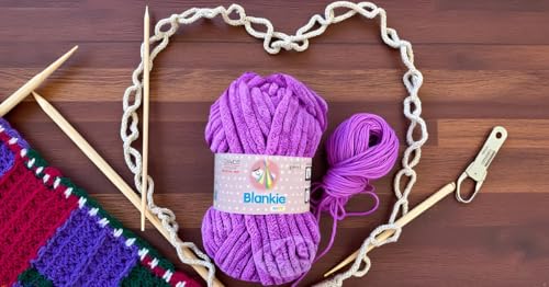 Image of M.G ENTERPRISE Knitting Yarn Thick Chunky Wool, Blankie Purple Plain 100 GMS Best Used with Knitting Needles-CN Art-BABJ