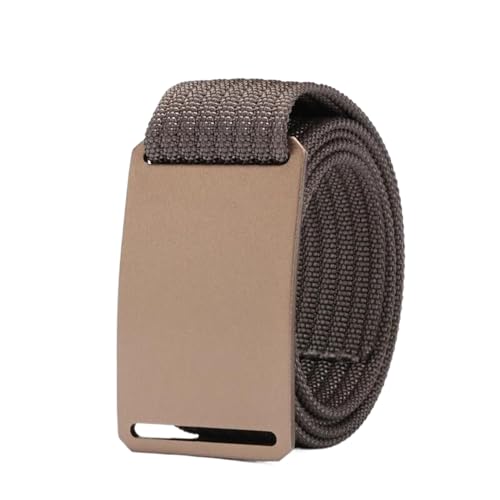 ZacLAy Belt for Men Aluminum Buckle Brown Waist Belt Canvas Tactical Belt 1.5" Nylon Webbing, Brown, 130cm 40to45 Inch