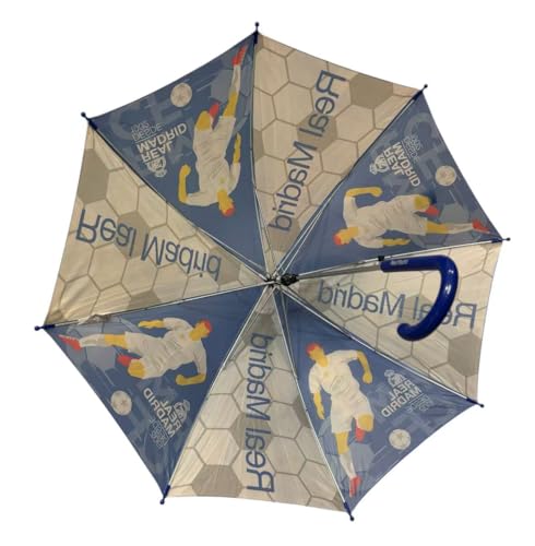 JYC CREATIVE Automatischer Regenschirm, faltbar, Real Madrid, Taschenschirm für den Sommer, Sonnenschirm, Geschenk von Real Madrid, Geschenk für Fans von Madrid, R Madrid 5