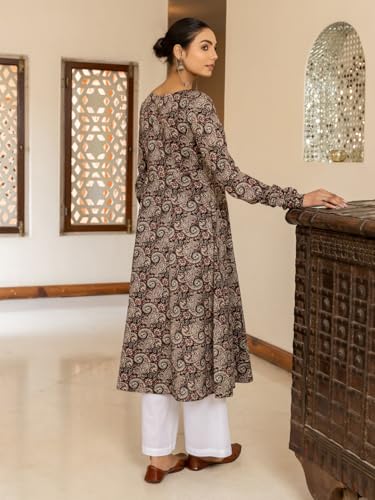 Image of FIORRA Women Cotton Regular Anarkali Kurta