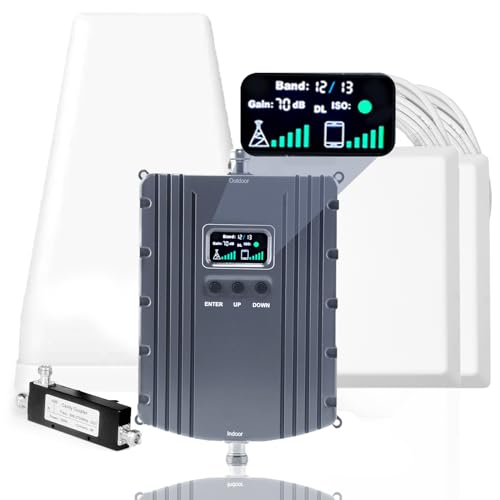 Cell Phone Booster for Home Office with 2 Indoor Antennas| Boosts 5G & 4G LTE | Cell Phone Signal Booster for All U.S. Carriers with Band 2/4/5/12/13/17/25/66| Up to 8000 Sq.Ft | | FCC Approved