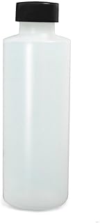 Qorpak PLC-03443 HDPE Cylinder Bottle with 28-400 Black Phenolic PolyCone Lined Cap, 32 oz, Natural (Pack of 66)