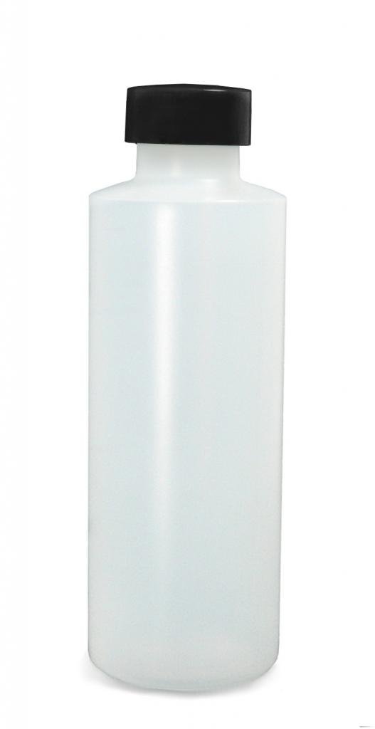 Qorpak PLC-03388 HDPE Cylinder Bottle with 24-410 Black Phenolic PolyCone Lined Cap, 2 oz, Natural (Pack of 48)