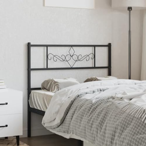 LoogCape Cabecero de metal negro 107 cm para marco de cama, diseño de acero resistente, duradero, fácil instalación, ideal para dormitorios