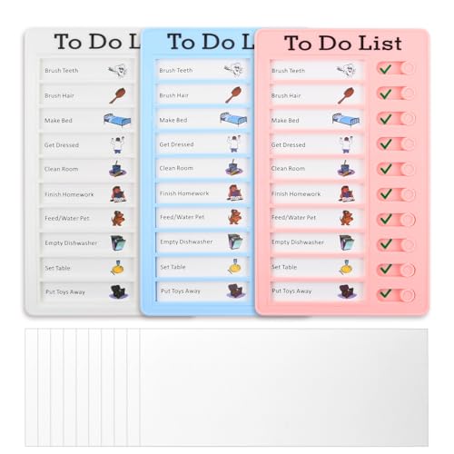 3 Piezas Tablero de Planificación de Tareas Diarias, Lista de Verificación de Notas, Tablero de Mensajes Desmontable, To Do List Checklist Board con 4 Papeles en Blanco para Niños Adultos