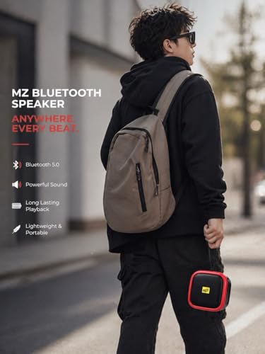 Image of 10W Wireless Bluetooth Speaker with Deep Bass, TWS Function, Type-C Fast Charging, 3-5 Hours Playtime, Portable Mini Speaker with FM /USB /TF Card Support & Bluetooth 5.0 (RED)