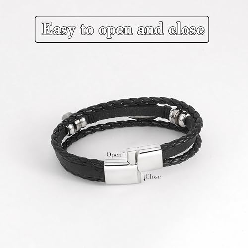 Bracelets en cuir tressé id&eacute;e cadeau style manchette punk rock tendance - 6
