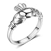 S925 Sterling Silver Irish Ladies' Claddagh Ring, Size 6 7 8 9 (7)